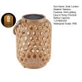 Solar-powered Balcony Lamp Bamboo Solar Hanging Lamp for Garden Decor Waterproof Rechargeable with Soft Lighting Easy Installation. 