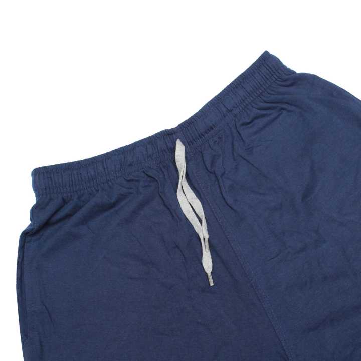 Navy%20Blue%20Color%20Cotton%20Plain%20Printed%20Drawstring%20Closure%20With%20Elastic%20Waist%20Shorts%20For%20Women%20-%20Image%203