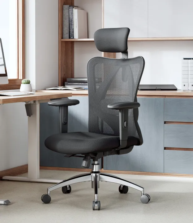 SIHOO%20M18%20Ergonomic%20Office%20Chair%20Adjustable%20Headrest%20with%202D%20Armrest%20Lumbar%20Support%20and%20PU%20Wheels%20Swivel%20Tilt%20Function%20Black%20-%20Image%203