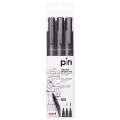 Uni Pin Fineliner Drawing Pen Pack of 3 - Pigment Waterproof Ink. 
