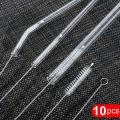 Wenefang Fashion Bending Stainless Straw Brush Cleaner Soft Hair Suction Glass Tube Cleaning Brushes Baby Kids Bottle Brush Long Handle Reusable. 