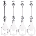 4 Pack DIY Beaded Beer Opener Metal Bottle Opener Decorative Beaded Bottle Opener for Bartenders Kitchen Tool Easy Install Easy to Use. 