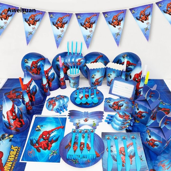 Aweisuan%20spiderman%20birthday%20decorations%20Hot%20Spiderman%20Birthday%20Party%20Paper%20Cups%20Plates%20Tablecloth%20For%20Kids%20Boys%20Spider%20man%20Baby%20Shower%20Party%20Decorations%20Party%20SuppliesBalloons%20-%20Image%202