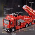 Realistic 1:32 Scale Fire Truck Model With Sound Light Pull-Back Function Water Spray Fire Rescue Toy Interactive Toy Engineering Vehicle Children Gifts. 