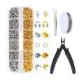 1200Pcs Jewelry Making Jump Rings Tweezer Crimping Pliers Crimp Beads Kit Crimp Covers Wire Guardians Crimp Tubes. 