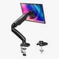 Gas Spring Single Arm Desk Monitor Stand With Vesa Mount For 17 To 27 Inch Screen. 