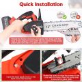 12 Inch Battery Powered Upgraded Handheld Cordless Portable Chainsaw with Rechargeable 15000MAH Battery for Wood Cutting, Tree Trimming, Courtyard, Household. 