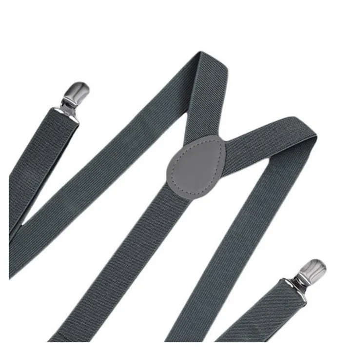 2X%20Unisex%20Clip%20on%20Suspender%20Elastic%20Y-Shape%20Back%20Formal%20Adjustable%20Braces,%20Dark%20Gray%20-%20Image%202