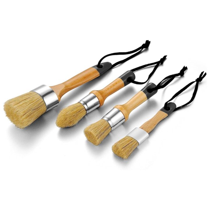 Chalk Paint Brushes for Furniture, Round Paint Brush Set,Wax Brush