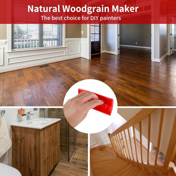 NCANRUI%206%20Pcs%20Wood%20Graining%20Tools,%20Soft%20Rubber%20Wood%20Grain%20Maker%20Painting,%20DIY%20Faux%20Wood%20Texture%20for%20Wall%20Floor%20Furniture%20Art%20-%20Image%202