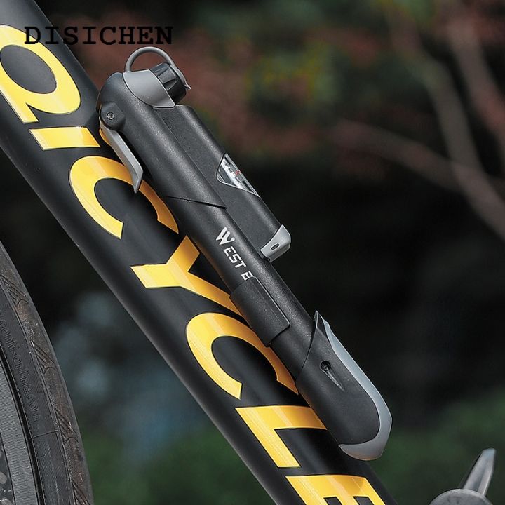 DISICHEN Original WEST BIKING Portable Bicycle Pump Mini Hand Pump Gauge Cycling Air Pump Ball Toy Tire Inflator Schrader Presta For MTB Road Bike
