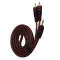 Premium Quality Audio Jack 3.5mm Stereo Male to Male RCA Speaker AUX Cable Cord 1.5 Meter for Tv, Av Receiver, Amplifier, Projector, Radio. 