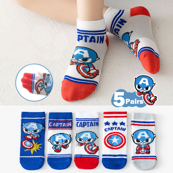 Linman%205%20Pairs%20Spiderman%20Children's%20Socks%20Marvel%20iron%20Man%20Hulk%20Thor%20Anime%20kidsAffordable%20Boys%20Short%20Socks%20Cartoon%20Baby%20Spring%20Summer%20Sock%201-12%20Y%20SMGSLIB%20Mother%20-%20Image%203