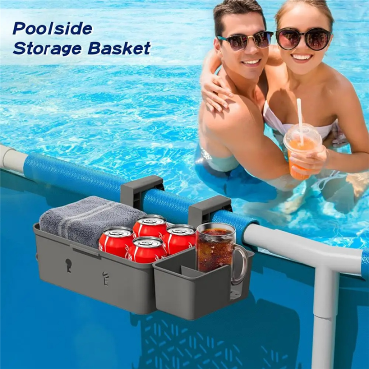 Nullmul%20Portable%20Poolside%20Storage%20Basket%20Tray%20with%20Cup%20Holder%20Above%20Ground%20Pool%20Accessories%20Poolside%20Storage%20Gray%20-%20Image%205
