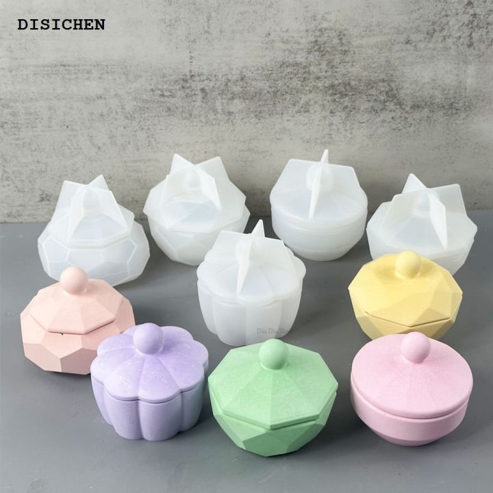 DISICHEN%20%E3%80%902025%20Version%E3%80%91%20Mini%20Candle%20Jar%20Silicone%20Mold%20DIY%20Round%20with%20Lid%20Plaster%20Flower%20Pot%20Molds%20Resin%20Concrete%20Storage%20Box%20Making%20Home%20Decor%20Supplies%20-%20Image%205