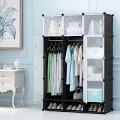 DIY 12 Cube Portable Closet Storage Organizer Clothes Wardrobe Cabinet With Doors. 
