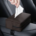 Sales promotion SEAMETAL Nappa Leather Car Tissue Box Auto Sun Visor Seat Back Hanging Tissue Box Holder Car Armrest Box Paper Towel Organizer. 