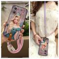 Graffiti Silicone Phone Case For Itel A58 Crossbody TPU Anti-knock Cartoon Diagonal Anti-dust Waterproof Lanyard Cute. 