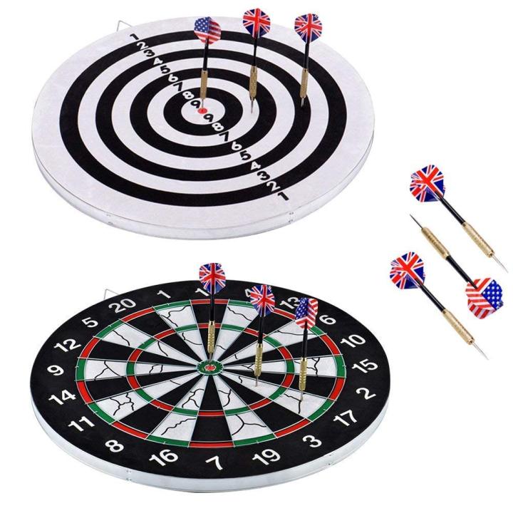 Professional 18 Inch Cork Deluxe Flocked Dart Game with 6 Darts -Multicolor 18 inch Dart Board (Multicolor)