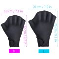 Neoprene Swimming Gloves Webbed Fitness Water Resistance Training Gloves with Adjustable Wrist Strap Diving Swim Training Mittens. 