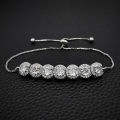 2023 New Luxury Green Pink Rose Gold Silver Color CZ Bracelet Bangle for Wedding Women on Hand Gift Jewelry Wholesale Bulk S5243. 