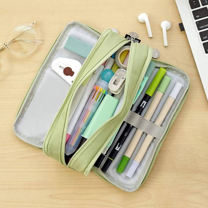 SptrryANGOO%20Large%20Capacity%20Pencil%20Case%203%20Compartment%20Pouch%20Pen%20Bag%20for%20School%20Teen%20Girl%20Boy%20Men%20Women%20(Pink)%20-%20Image%209
