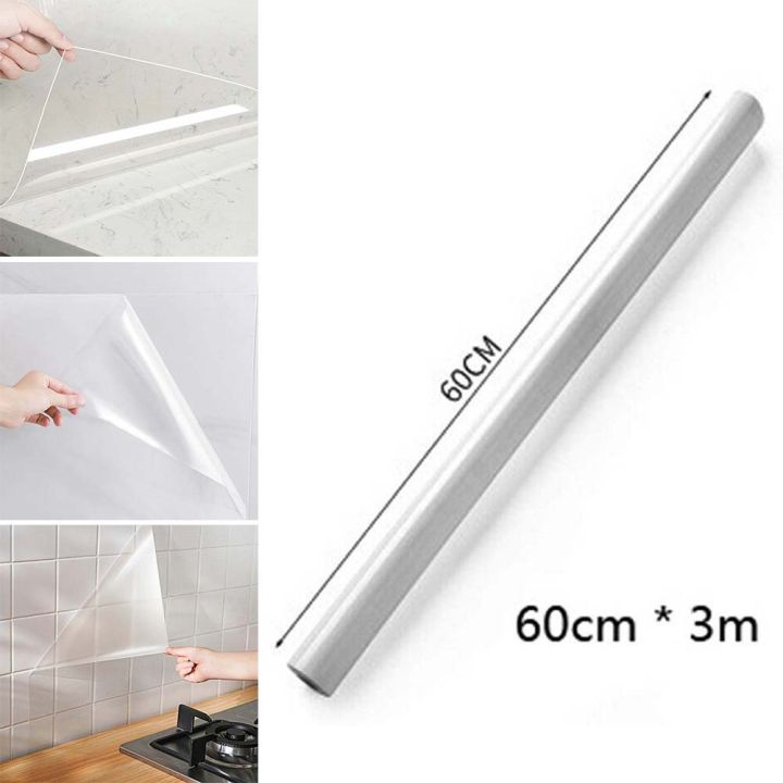 60x300cm Transparent Kitchen Oil-proof Wall Sticker Heat-resistant Self ...