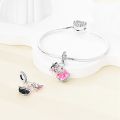 HOT Making Jewelry Ladies Bracelet Original Fit Spin Cube Perfume Luxury Pink Collection 925 Sterling Silver Trojan Cat Charm Pandora Gift. 