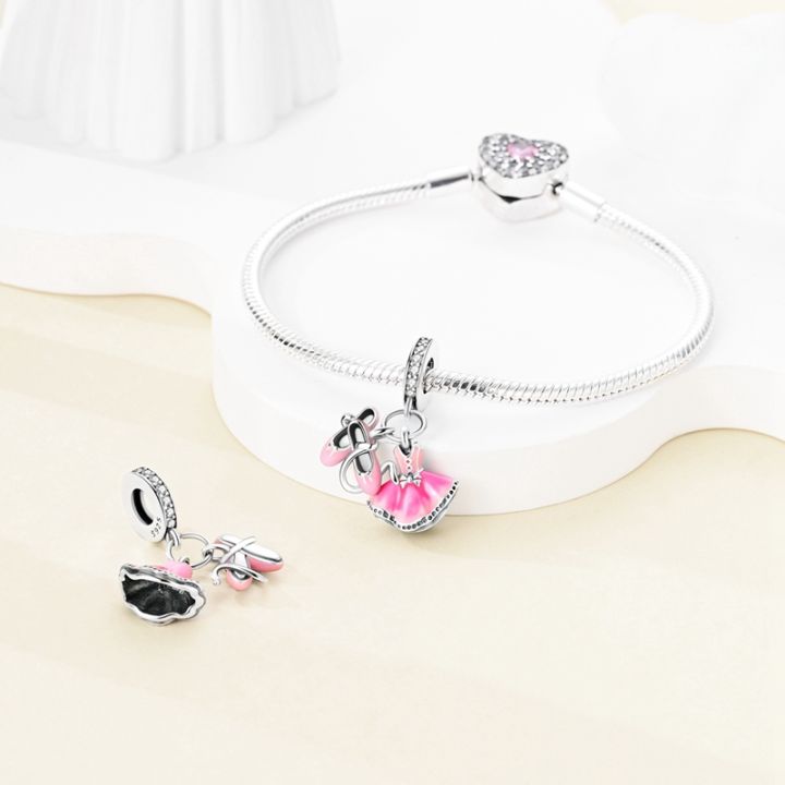 HOT Making Jewelry Ladies Bracelet Original Fit Spin Cube Perfume Luxury Pink Collection 925 Sterling Silver Trojan Cat Charm Pandora Gift