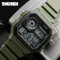 SKMEI 1299 Military Sporty Led Digital Watch for Men - Army Green. 