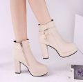 NEW Fall Shoes Women Pointed Toe High Heel Shoes Split Leather Shoes Thin Heel Ankle Boots For Women Elegent Zipper Modern Boots. 