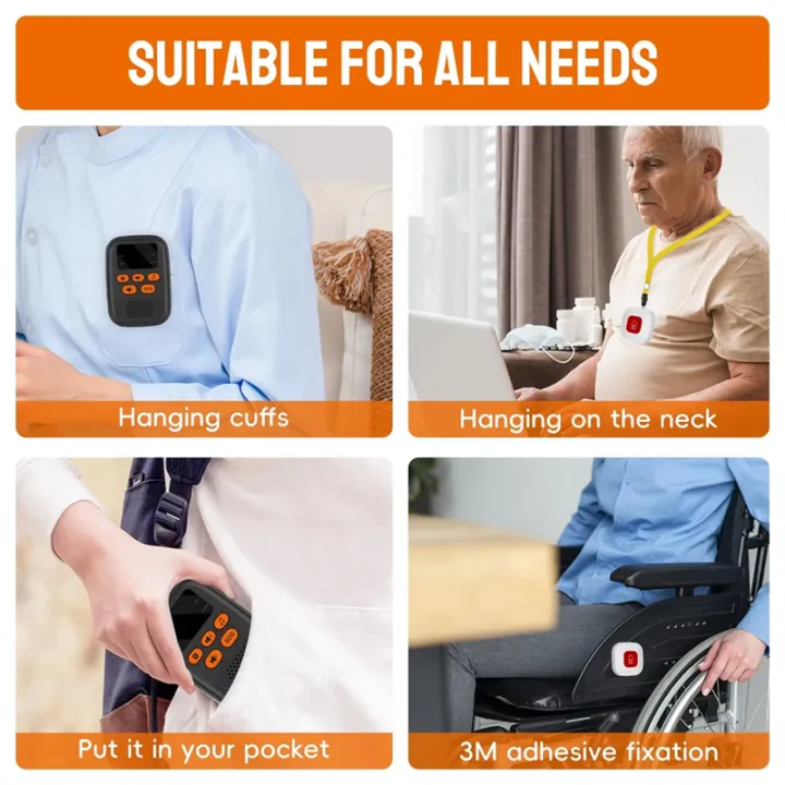 Wireless Caregiver Caregiver Pager Wireless Call Button SOS Emergency ...