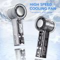 Powerful Turbo Fan Semiconductor Refrigeration High-speed Electric Fan Rechargeable LED Digital Display Portable Handheld Fan 100 Wind Speeds Low Noise Outdoor Small Fan For Travel Camping. 