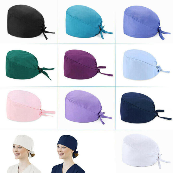 Adjustable%20cap%20Cotton%20surgical%20scrub%20cap%20Comfortable%20Solid%20color%20cap%20Sweat-absorbent%20material%20Unisex%20surgery%20cap%20Service%20-%20Image%202