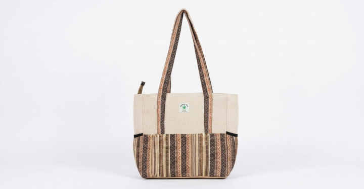 Nepali%20Handcrafted%20Cotton%20Shoulder%20Bag%20for%20Women%20-%20Multi-Pocket%20Ladies%20Casual%20Travel%20&%20Office%20Tote%20Bag%20with%20Laptop%20Pocket%20-%20Image%202