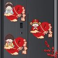 Traditional Chinese Style Horse Year Door Sticker Cartoon Blessing Fu Character Sticker Paper New Year Wall Sticker Festival Decor. 
