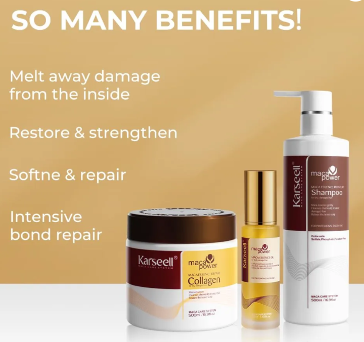 Karseell%20Maca%20Essence%20Moisturizing%20Repair%20Set%20%7C%20Collagen%20Hair%20Mask%20500ml%20+%20Shampoo%20500ml%20+%20Hair%20Oil%2050ml%20%7C%20Hair%20Repair%20&%20Nourishing%20Set%20-%20Image%204