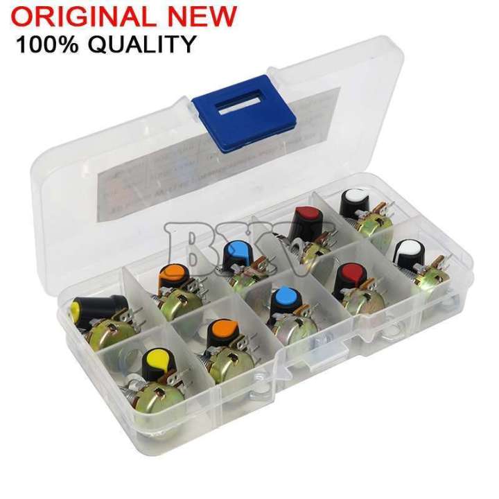 WH148 Potentiometer Kit B1K 2K 5K 10K 20K 50K 100K 250K 500K 1M 15MM ...
