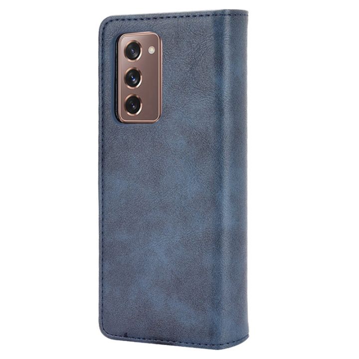 2Pcs%20for%20Samsung%20Galaxy%20Z%20Fold2%205G%20Phone%20Case%20for%20Galaxy%20Z%20Fold%202%20Protective%20Case%20Without%20Buckle%20Flip%20Case,Blue%20&%20Brown%20-%20Image%204