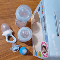 Mumlove Baby Feeding Starter Set (Pack of 5) | Includes Pacifier, Fruit Nipple, Nose Cleaner, 125ml & 250ml Wide Neck Bottles. 