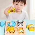 Game 4 in 3D Wooden Puzzles Educational Intelligence Wooden Rainbow Blocks Puzzle Cartoon Aircraft Wooden Puzzle Toy Children. 