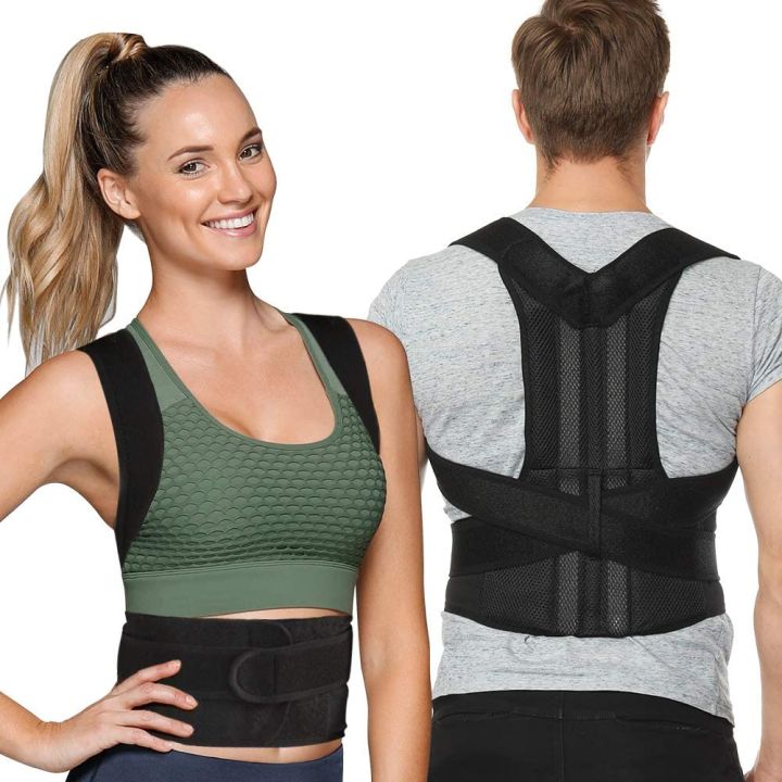 Unisex Magnetic Back Brace Posture Corrector Therapy Shoulder Belt For Lower And Upper Back Pain Relief