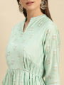 Kiva Printed Calf Length Partywear Flared Kurtha for Women. 