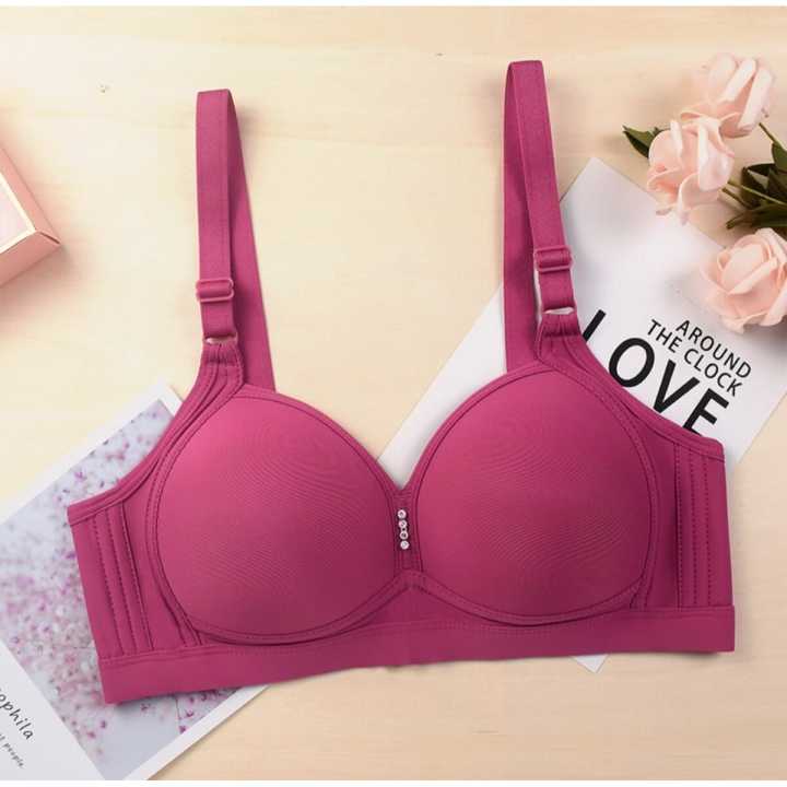 Pink%20Women's%20A6%20Soft%20Push-Up%20Plain%20Padded%20Bra%20-%20Image%202