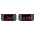 (GGBR) 2X Digital Temperature Controller 220V Cool Heat Switch Refrigerator Refrigeration Defrost Thermostat Sensor(EK-3010). 