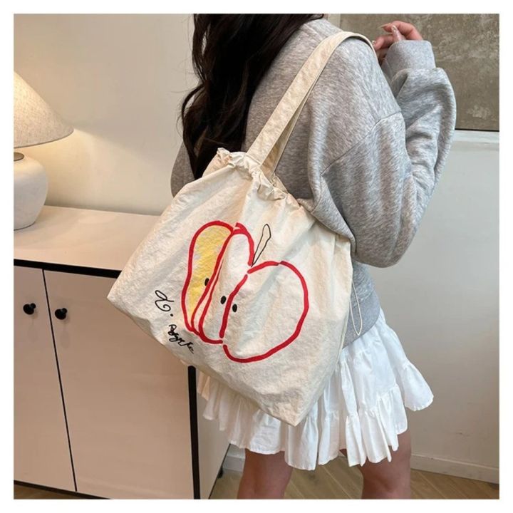 Sweet%20Drawstring%20Shopping%20Handbag%20Large%20Capacity%20Letter%20Printed%20Beach%20Bag%20Lightweight%20Canvas%20Shoulder%20Bag%20Daily%20-%20Image%207