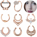 Wenefang 1PCS Bat Nose Ring Septum Jewelry Non Piercing C shape Nose Ring Septum Cuff Earring Rook Faux Nose Piercing Clip On 2023. 