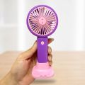 H&S Portable Mini Fan 2-in-1 USB Rechargeable Hand Fan with Stand, 3-Speed Quiet Desktop Cooling Fan for Summer. 
