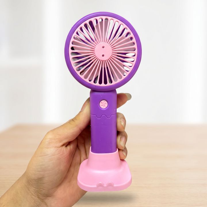 H&S%20Portable%20Mini%20Fan%202-in-1%20USB%20Rechargeable%20Hand%20Fan%20with%20Stand,%203-Speed%20Quiet%20Desktop%20Cooling%20Fan%20for%20Summer%20-%20Image%202