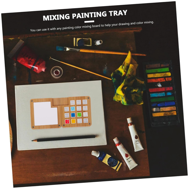 JAERBEE%202pcs%20Box%20Paint%20Box%20Wooden%20Paint%20Palette%20Paint%20Pallet%20Tray%20DIY%20Pigment%20Case%20Mini%20Watercolor%20Palette%20Watercolor%20-%20Image%206